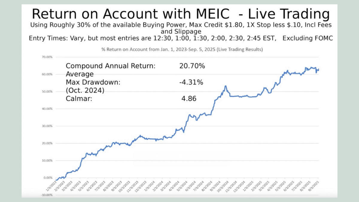 Tammy Chambless' results from trading MEIC